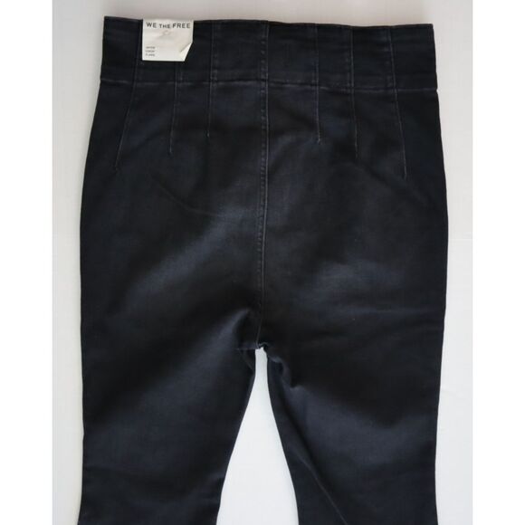 We The Free x FP OB2233809 Women's Sz 31 Onyx Black Jayde Crop Flare Jeans - Picture 8 of 14